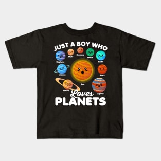 Just a Boy Who Loves Planets Fun Solar System Space Science Kids T-Shirt